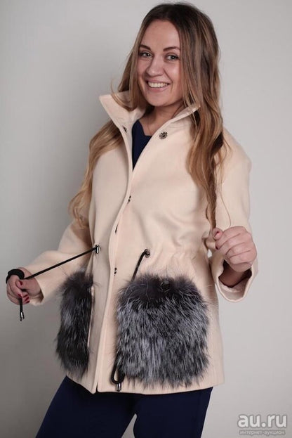 BY ORDER, Real Silver Fox Fur Pockets, Fur Pockets, Cardigan Coat Fur Pockets, Striped Fur Pockets, Natural Fur Pockets, fur accessory