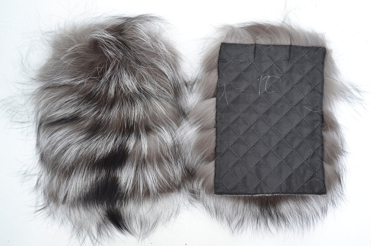 BY ORDER, Real Silver Fox Fur Pockets, Fur Pockets, Cardigan Coat Fur Pockets, Striped Fur Pockets, Natural Fur Pockets, fur accessory