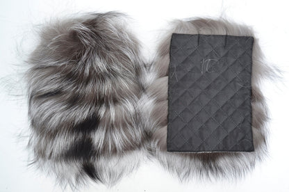BY ORDER, Real Silver Fox Fur Pockets, Fur Pockets, Cardigan Coat Fur Pockets, Striped Fur Pockets, Natural Fur Pockets, fur accessory