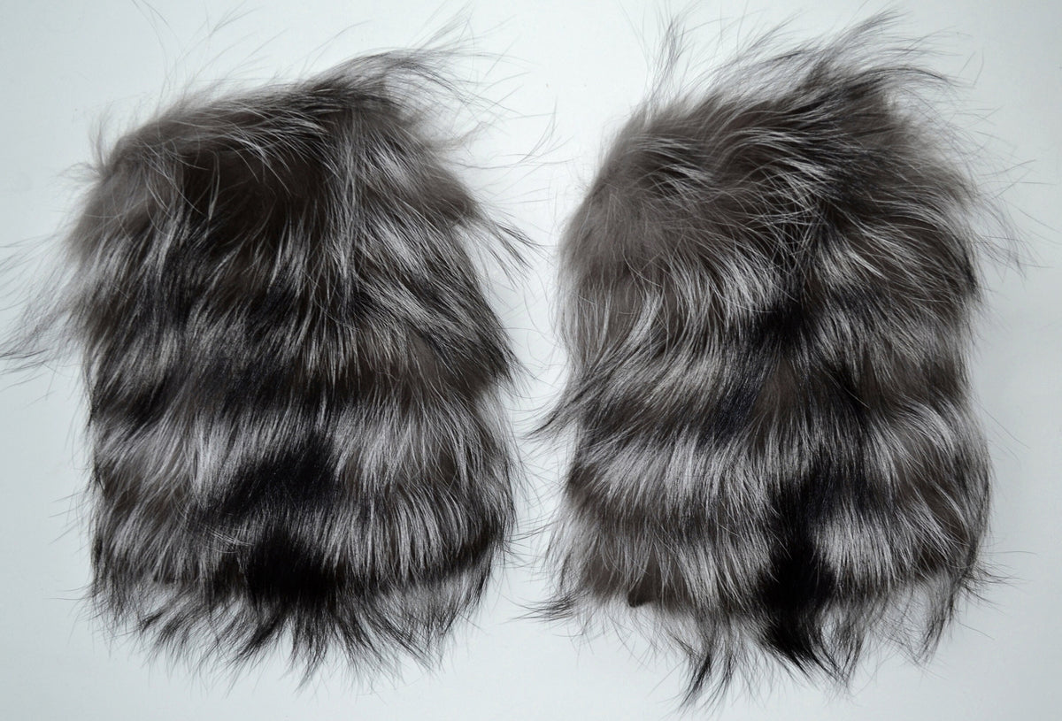 BY ORDER, Real Silver Fox Fur Pockets, Fur Pockets, Cardigan Coat Fur Pockets, Striped Fur Pockets, Natural Fur Pockets, fur accessory