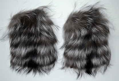 BY ORDER, Real Silver Fox Fur Pockets, Fur Pockets, Cardigan Coat Fur Pockets, Striped Fur Pockets, Natural Fur Pockets, fur accessory