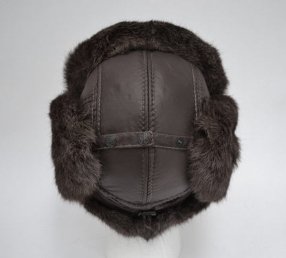 READY to SHIP Child Real Fur Hat, Aviator Hat, Ushanka, Russian Hat, Ski Hat,  Rabbit Fur, Fur Hat with Ear Flaps, Warm Hat, Boy Fur Hat