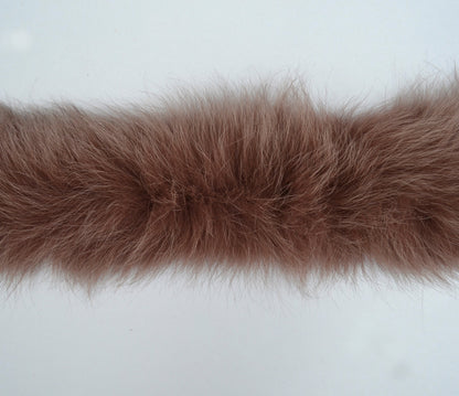 Brown Real Fur Hood Trim single – genuine fox tail fur – image 5