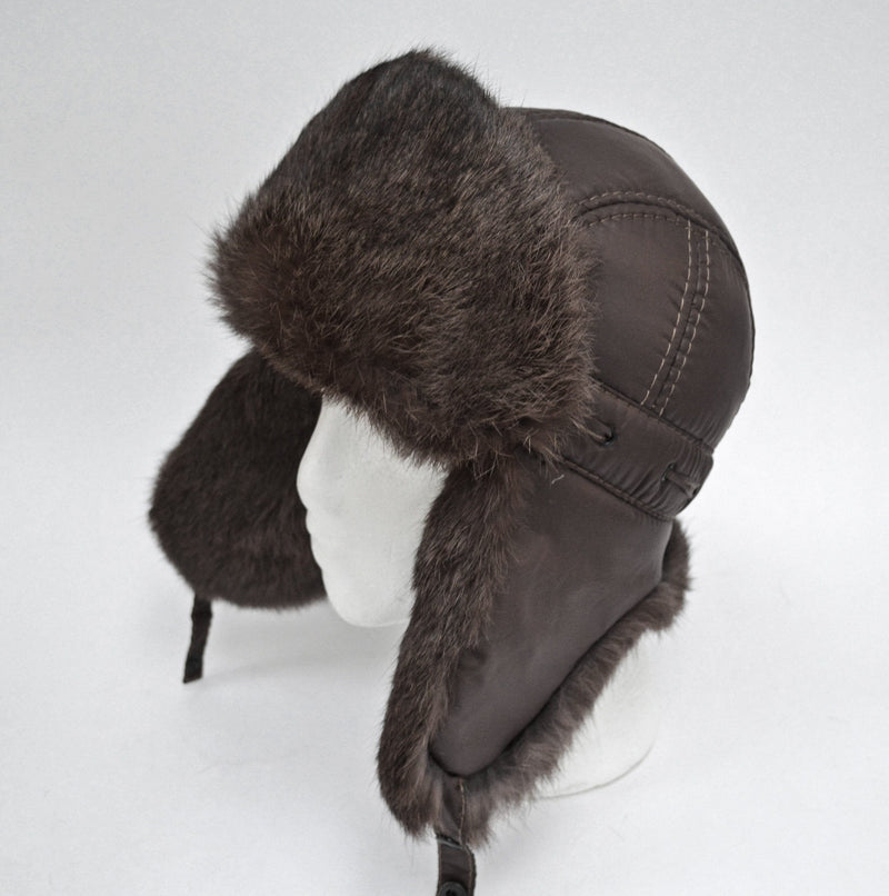 READY to SHIP Child Real Fur Hat, Aviator Hat, Ushanka, Russian Hat, Ski Hat,  Rabbit Fur, Fur Hat with Ear Flaps, Warm Hat, Boy Fur Hat