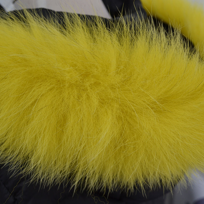 BY ORDER, Real Fox Fur (Tail) Trim Hood, Fur collar trim, Fox Fur Collar, Fur Scarf, Fur Ruff, Fur Hood, Fur stripe, Coat Trim, Yellow