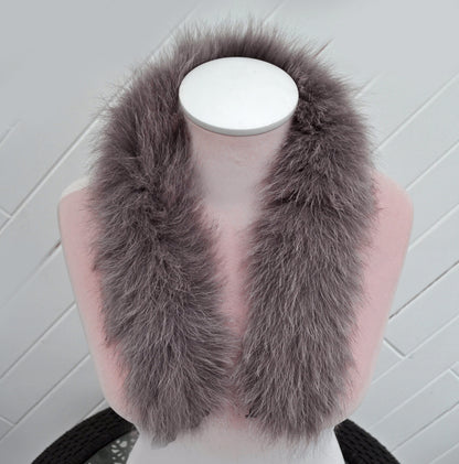 Cappuccino real fox fur hood trim made from fox tail fur – Single – view 6