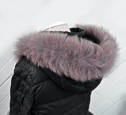Cappuccino real fox fur hood trim made from fox tail fur – Single – view 4