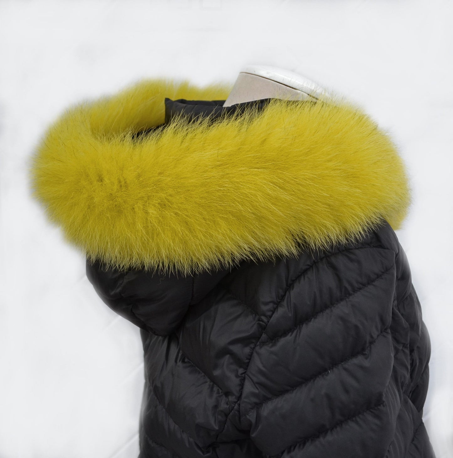 BY ORDER, Real Fox Fur (Tail) Trim Hood, Fur collar trim, Fox Fur Collar, Fur Scarf, Fur Ruff, Fur Hood, Fur stripe, Coat Trim, Yellow