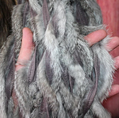 BY ORDER, Rabbit Fur Trimming, Supply for Sewing, Rabbit Fur Stripes, Rabbit Fur Trim, Furry Strips, Rabbit Fur, Fur Edging Trim for Garment
