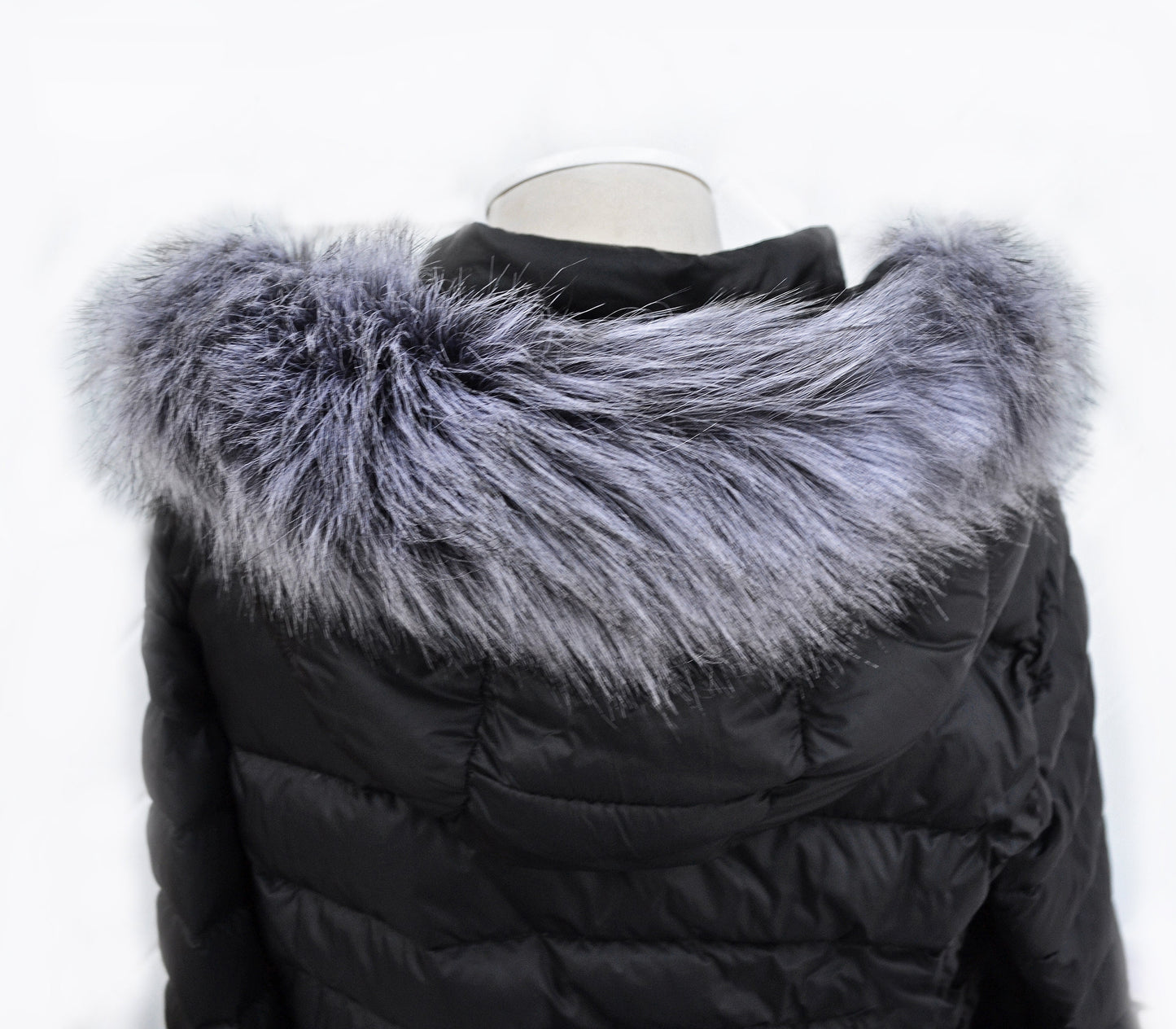READY to SHIP XL Faux Fur Vegan Trim Hood 70 cm, Faux Fur Collar Trim Like Silver fox, Fake Fur, Fur Fabric, Fur Ruff, Faux Fur Hood Jacket