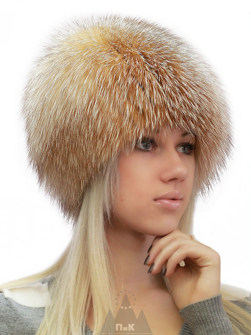BY ORDER Women Fur Hat, Red Silver Fox Fur Hat, Stretchy Fur hat, Knit Fur Hat, Fox Fur Hat, Girl Fur Hat, Trapper Hat, Real fur Hat, Fluffy
