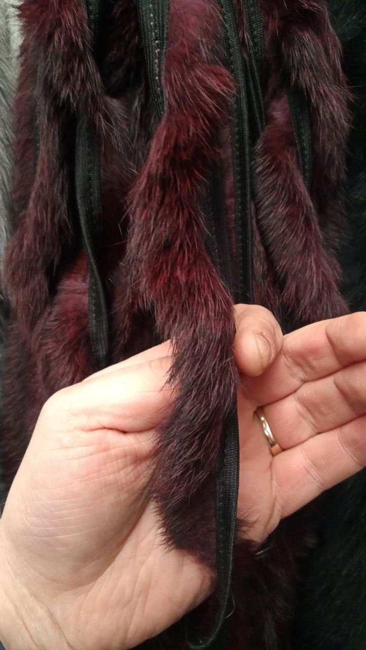 BY ORDER, Rabbit Fur Trimming, Supply for Sewing, Rabbit Fur Stripes, Rabbit Fur Trim, Furry Strips, Rabbit Fur, Fur Edging Trim for Garment