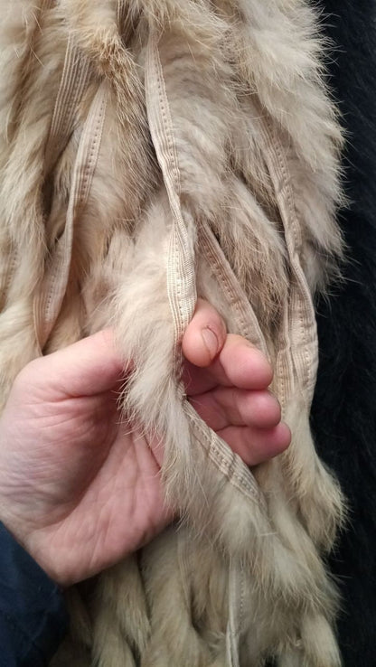 BY ORDER, Rabbit Fur Trimming, Supply for Sewing, Rabbit Fur Stripes, Rabbit Fur Trim, Furry Strips, Rabbit Fur, Fur Edging Trim for Garment