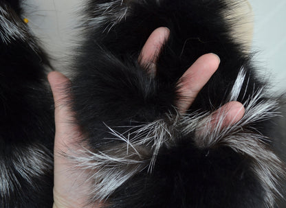 Black real fox fur scarf made from genuine fox pelt – view 6