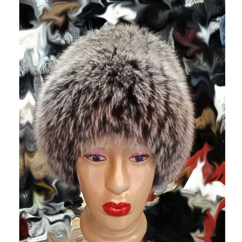 BY ORDER Women Fur Hat, Fox Fur Hat, Stretchy Fox Fur hat, Knit Fur Hat, Fox Fur Hat, Girl Fur Hat, Papakha Hat, Real fur Hat, Gray fur hat