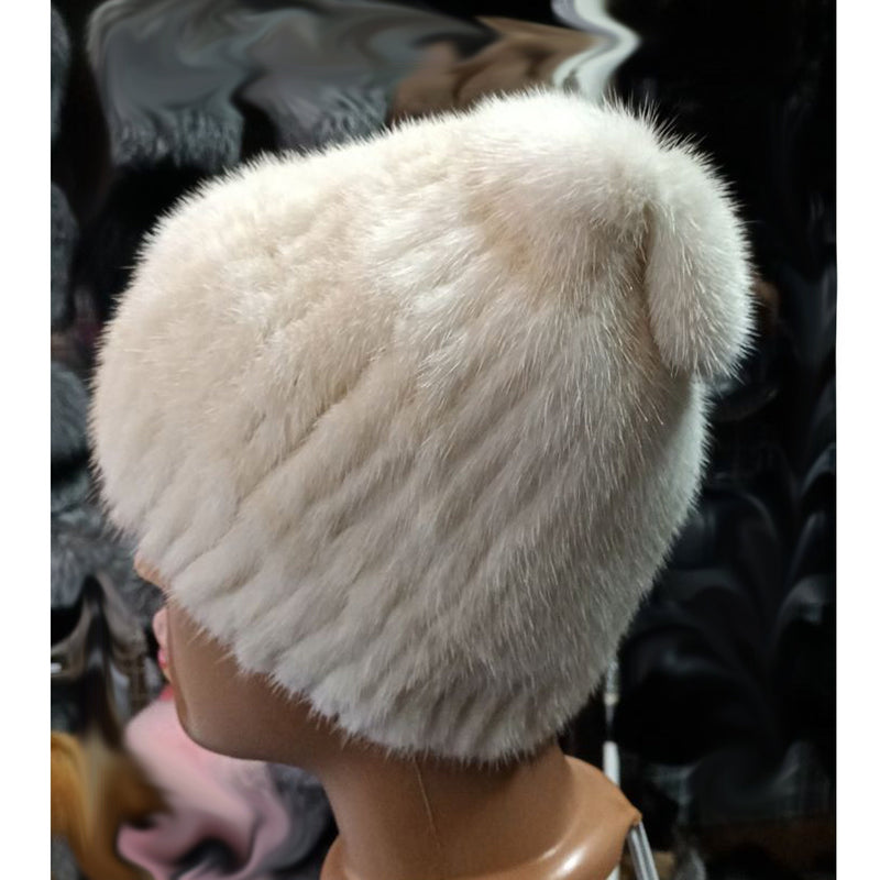 BY ORDER Women Mink Fur Hat, Fur beanie, Slouchy Fur Hat, Stretchy Fur hat, Knit Fur Hat, Mink Fur Hat, Girl Fur Hat, Real fur Hat, Fluffy