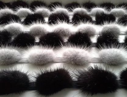 BY ORDER, Real Mink Pom Pom Fur Trimming, Supply for Sewing, Mink Fur Stripes, Mink Pom Pom Fur Trim, Fur Edging Trim for Garment White Trim