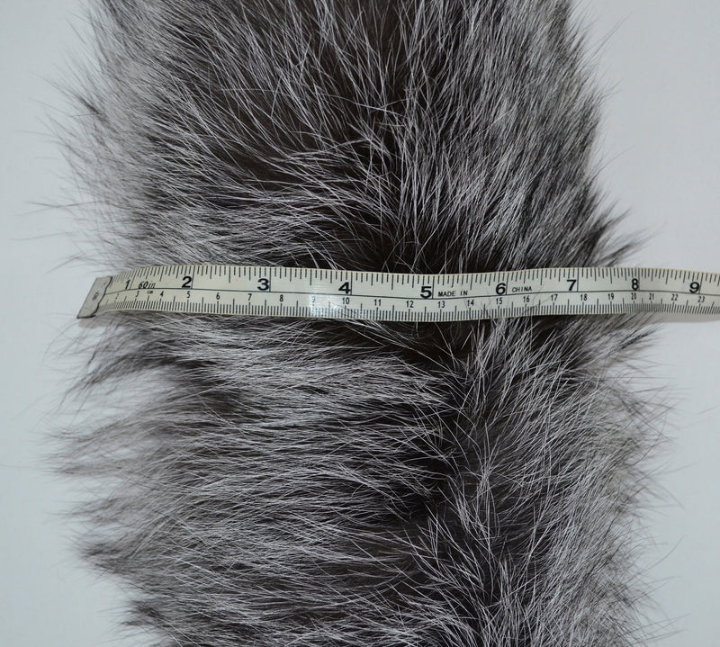 Large Real Silver Fox Fur Trim, Collar for Hood (PIECES) of Natural Color, 80 cm