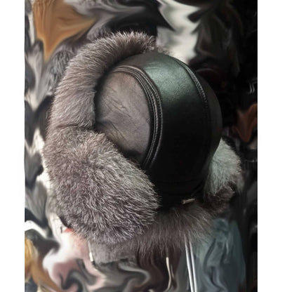 BY ORDER Men Silver fox Fur Hat, Real Leather Fox Fur Hat, Aviator Hat, Ushanka, Russian Hat, Ski Hat, Leather Hat Ear Flap,  Trapper Hat