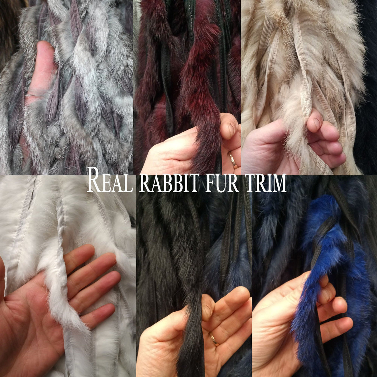 BY ORDER, Rabbit Fur Trimming, Supply for Sewing, Rabbit Fur Stripes, Rabbit Fur Trim, Furry Strips, Rabbit Fur, Fur Edging Trim for Garment
