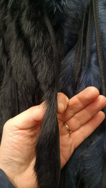 BY ORDER, Rabbit Fur Trimming, Supply for Sewing, Rabbit Fur Stripes, Rabbit Fur Trim, Furry Strips, Rabbit Fur, Fur Edging Trim for Garment