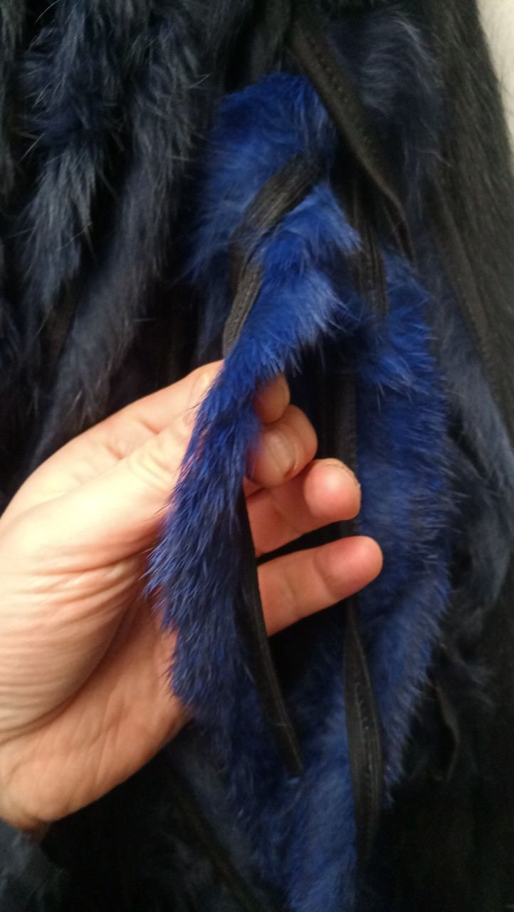 BY ORDER, Rabbit Fur Trimming, Supply for Sewing, Rabbit Fur Stripes, Rabbit Fur Trim, Furry Strips, Rabbit Fur, Fur Edging Trim for Garment