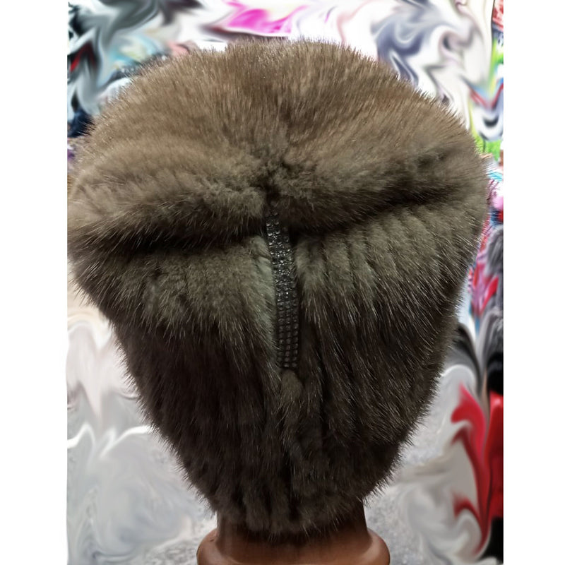 BY ORDER Women Mink Fur Beanie, Fur Hat, Slouchy Fur Hat, Stretchy Fur hat, Knit Fur Hat, Mink Fur Hat, Girl Fur Hat, Real fur Hat, Fluffy