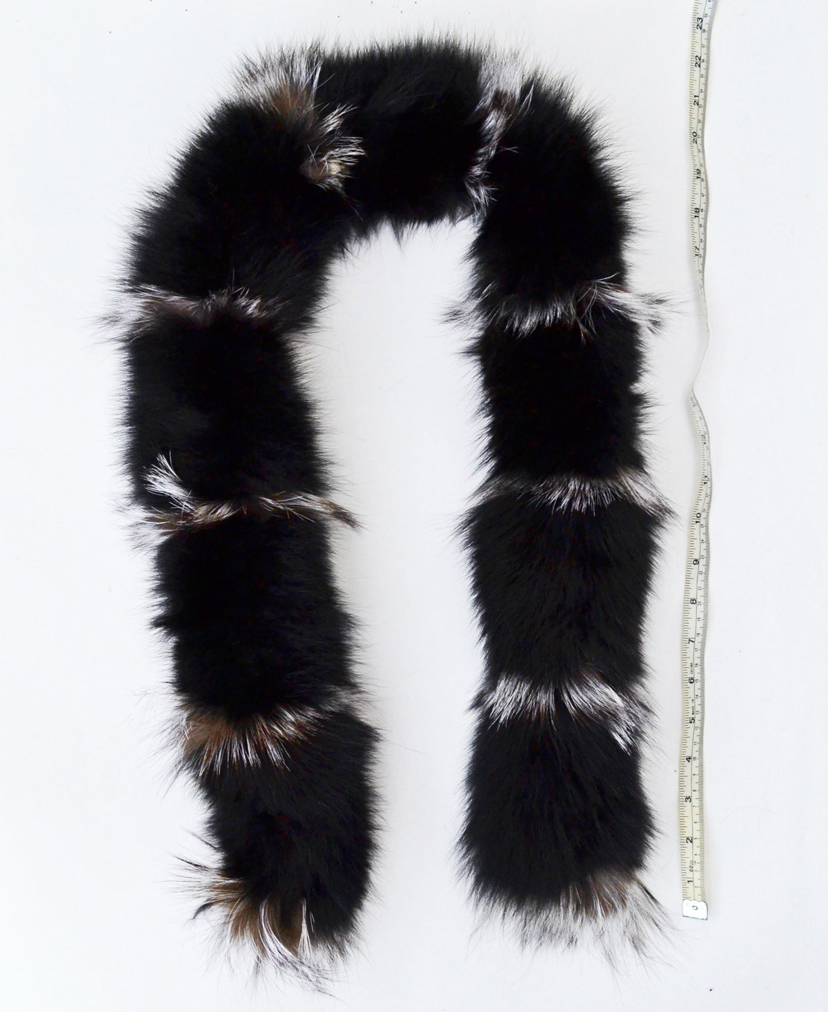 Black real fox fur scarf made from genuine fox pelt – view 4