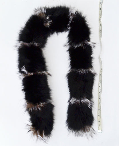 Black real fox fur scarf made from genuine fox pelt – view 4