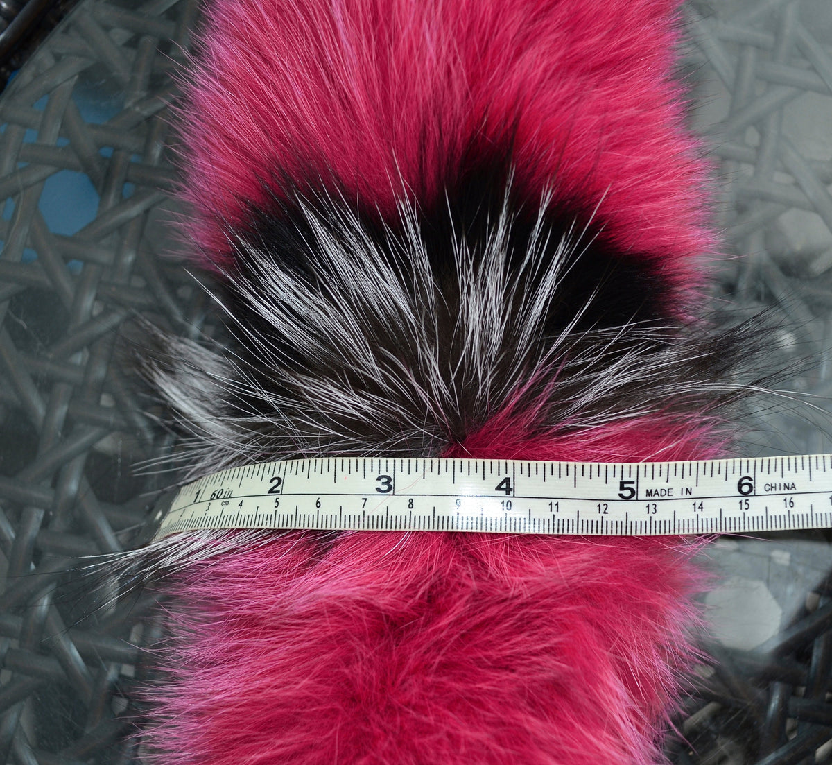 Pink Fox Fur Scarf – Genuine Fox Pelt – 112 cm