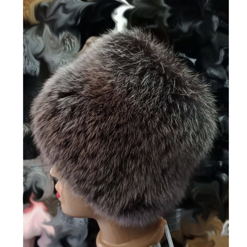 BY ORDER Women Fur Hat, Fox Fur Hat, Stretchy Fox Fur hat, Knit Fur Hat, Fox Fur Hat, Girl Fur Hat, Papakha Hat, Real fur Hat, Gray fur hat