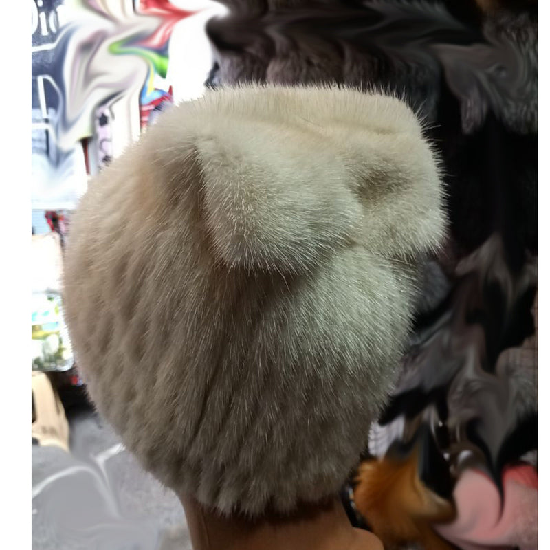 BY ORDER Women Mink Fur Hat, Fur beanie, Slouchy Fur Hat, Stretchy Fur hat, Knit Fur Hat, Mink Fur Hat, Girl Fur Hat, Real fur Hat, Fluffy