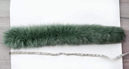 Brown Fox Fur Collar double – genuine fox tail fur – image 5