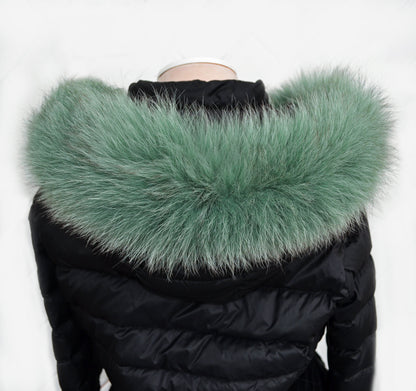 Brown Fox Fur Collar double – genuine fox tail fur – image 2