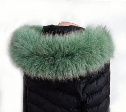 Brown Fox Fur Collar double – genuine fox tail fur – image 3