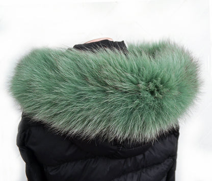 Brown Fox Fur Collar double – genuine fox tail fur – image 1