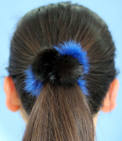 BY ORDER 3,5" Large Cute Real Mink Fur Scrunchies Hair Tie Band Ponytail Holder Ring Furry Accessory Elastic Women Lady Girl Mink Fur Poms