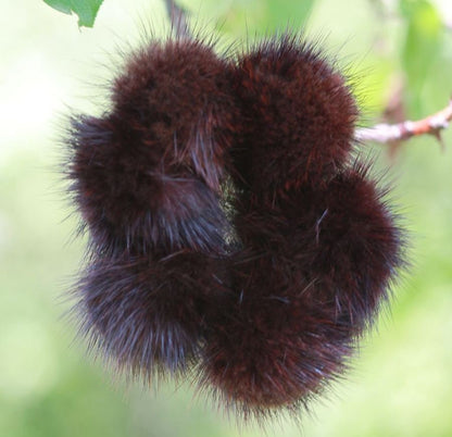 BY ORDER 3,5" Large Cute Real Mink Fur Scrunchies Hair Tie Band Ponytail Holder Ring Furry Accessory Elastic Women Lady Girl Mink Fur Poms