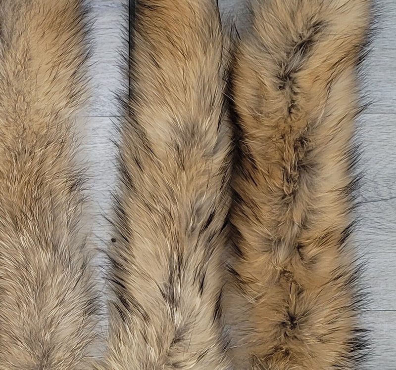 BY ORDER, Extra Long 130 cm Real Raccoon Fur Collar, Fur Trim for Hoodie, Raccoon Fur Collar, Fur Scarf, Fur Ruff, Fur Hood, Coyote Fur