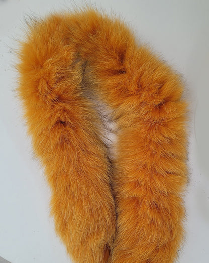 Orange Fox Tail Fur Trim single – genuine fox tail fur – image 4