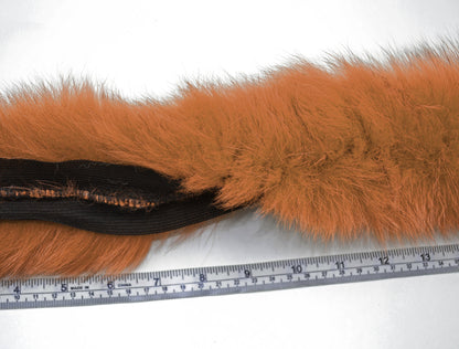 Orange (Ginger) real fox fur hood trim made from fox tail fur – Single – view 5