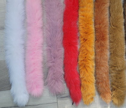Orange (Ginger) real fox fur hood trim made from fox tail fur – Single – view 6