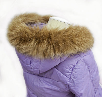 Light Brown (Camel) Fox Fur Collar single – genuine fox tail fur – image 1