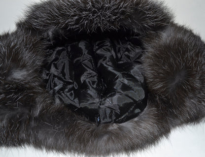 READY TO SHIP Aviator Fur Hat, Fur Ear Flap Hat, Men real fur hat, Trapper Hat, Ushanka, Russian Hat, Ski Hat, Rabbit Fur, Fur Hat Ear Flaps
