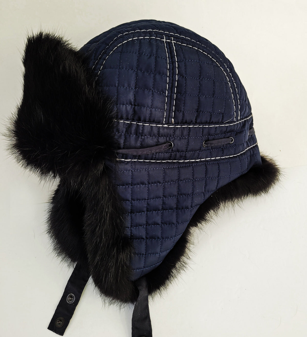 READY TO SHIP Aviator Fur Hat, Fur Ear Flap Hat, Men real fur hat, Trapper Hat, Ushanka, Russian Hat, Ski Hat, Rabbit Fur, Fur Hat Ear Flaps