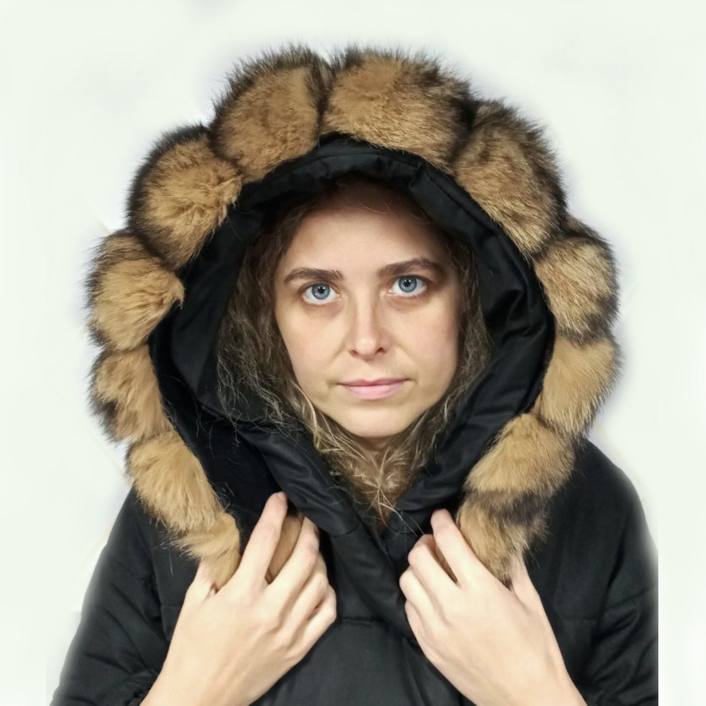 BY ORDER Extra Large Real Fox Fur (Tail) Collar Hood from pieces, Fur collar trim, Fox Fur Collar, Fur Scarf, Fur Ruff, Fox Fur Hood, stripe