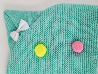 Knitted Balaclava for Girl, Toddler Girl Helmet, Hat Neck Warmer, Thick Girls Hat, Girl Winter Hat, Child Balaclava Hat, Cat Hat, Animal Hat