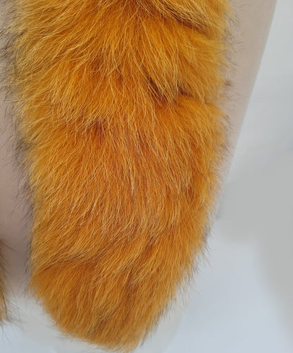 Orange Fox Tail Fur Trim single – genuine fox tail fur – image 3