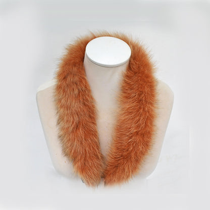 Orange (Ginger) real fox fur hood trim made from fox tail fur – Single – view 2