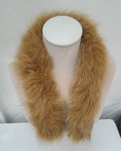 Light Brown (Camel) Fox Fur Collar single – genuine fox tail fur – image 3